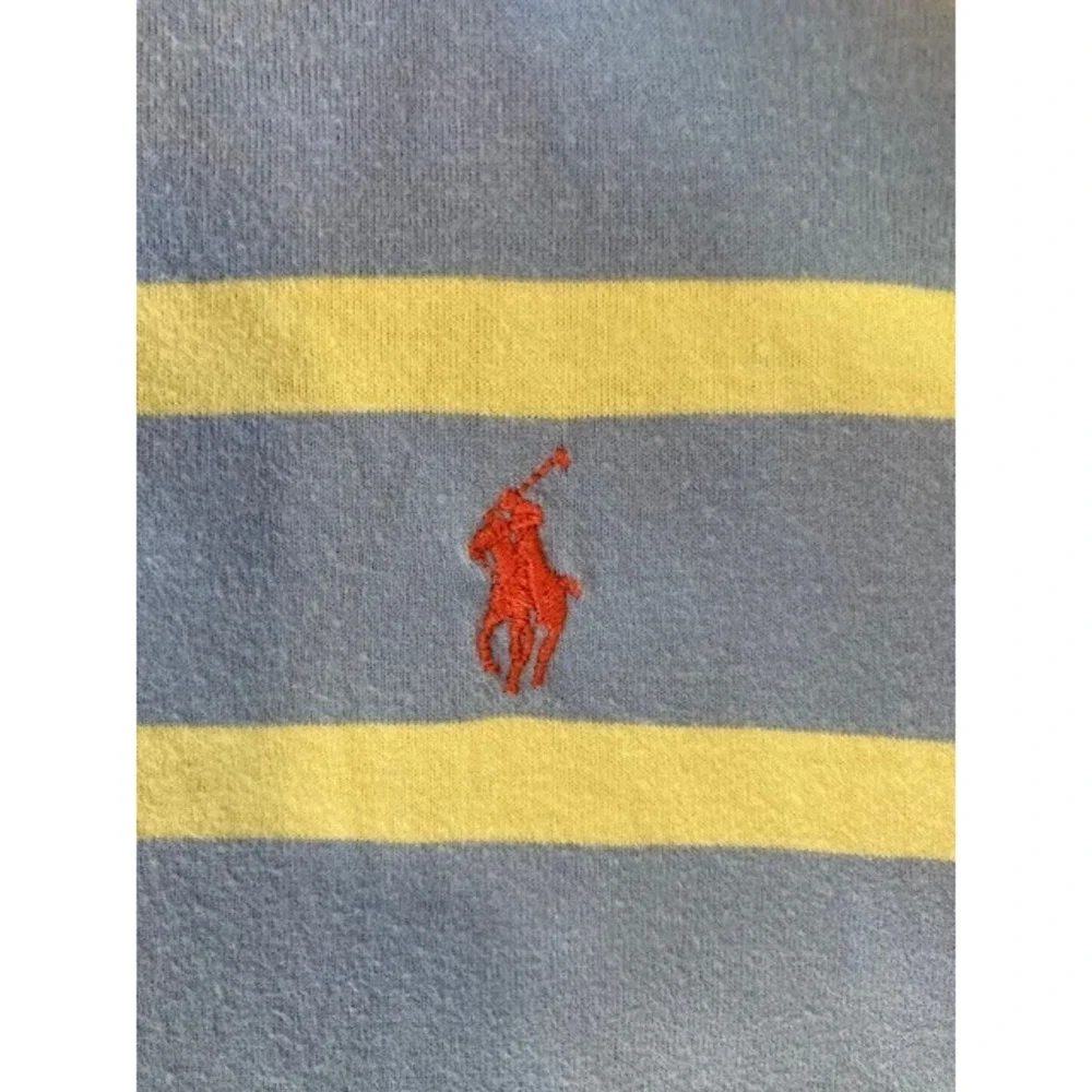 Polo By Ralph Lauren‎ Blue With Yellow Stripes Polo Shirt Size XL
